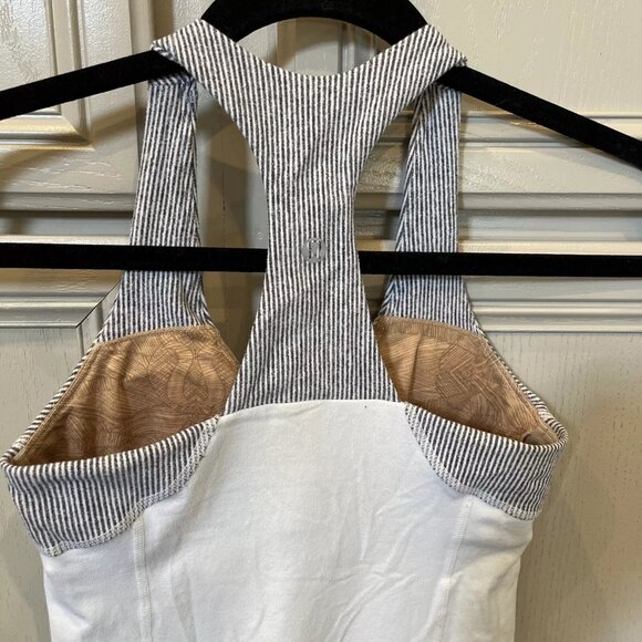 Lululemon Womens Tank Top Size 4 White / Black Activewear - Picture 4 of 9